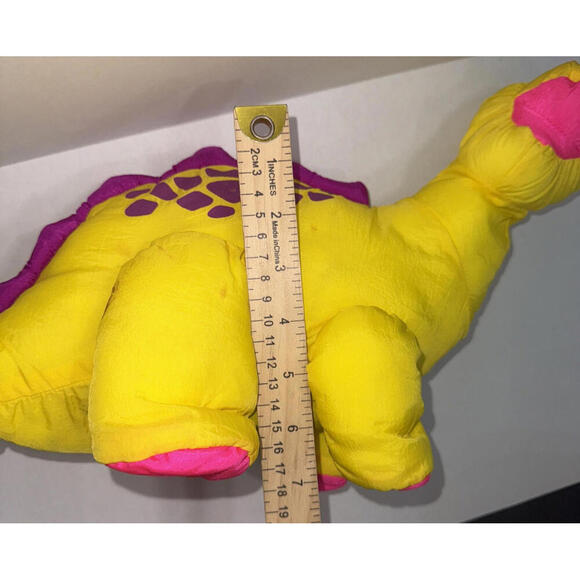 Vintage Fisher Price Yellow Puffalump Dino Roar Brontosaurus Dinosaur 1992 Works - Picture 10 of 11